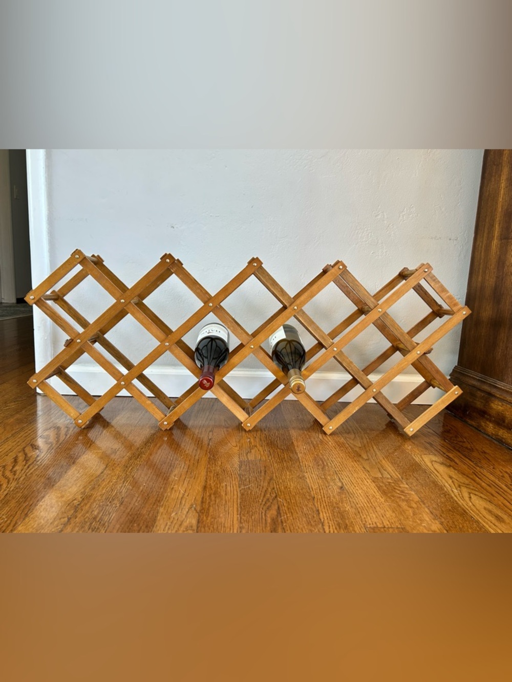 Vintage Mid Century Wooden Expandable Wine Rack